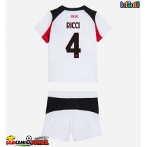 Camisa de Futebol AC Milan Samuele Ricci #4 Equipamento Secundário Infantil 2025-26 Manga Curta (+ Calças curtas)